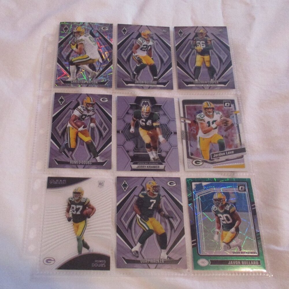 GREEN BAY PACKERS (9) Card Mixed Football Lot